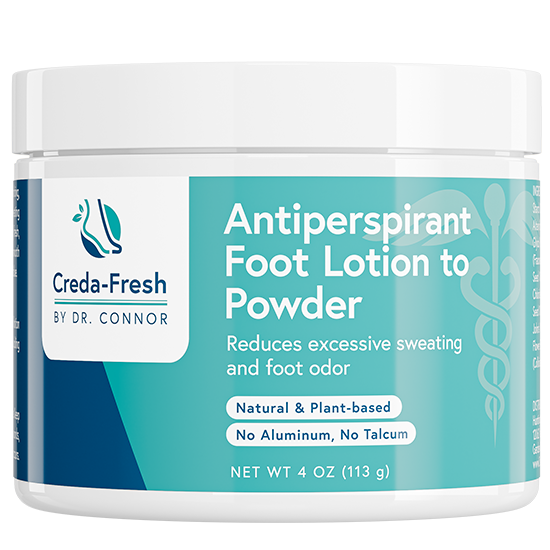 ANTI-SWEAT FOOT LOTION TO POWDER