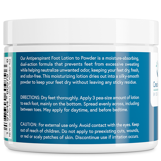 ANTI-SWEAT FOOT LOTION TO POWDER